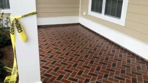 herringbone brick epoxy porch